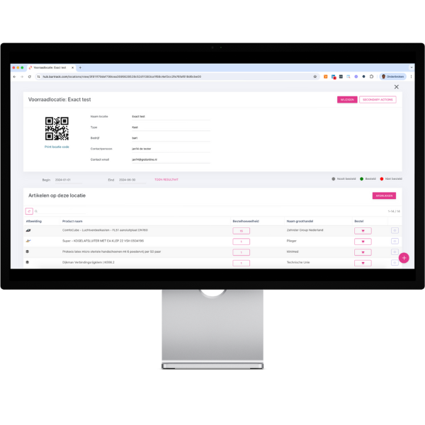 Via de BarTrack HuB beheert de besteller en de groothandel samen de locale voorraden